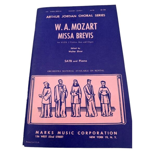 Vintage Missa Brevis W A Mozart Choral Music Songbook SATB & Piano - Picture 5 of 7